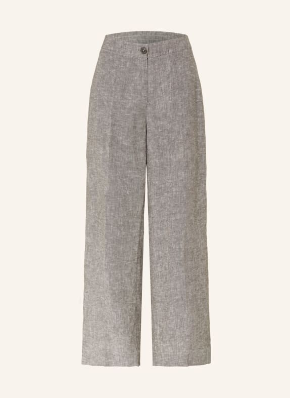 OPUS Marlenehose MAIKITO LIGHT aus Leinen OLIV / WEISS
