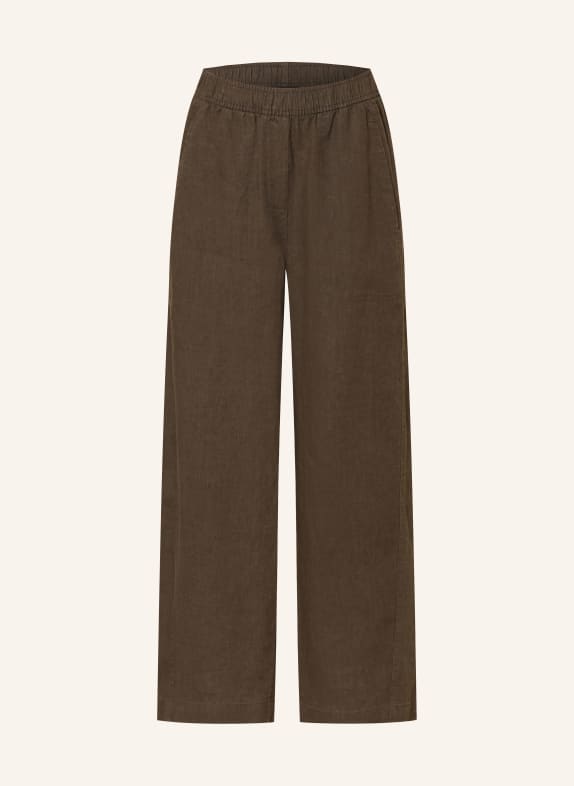 OPUS MYHA 7/8-length linen pants KHAKI