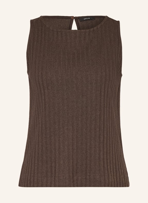 OPUS Haut en maille IPOMA SLIT MARRON FONCÉ