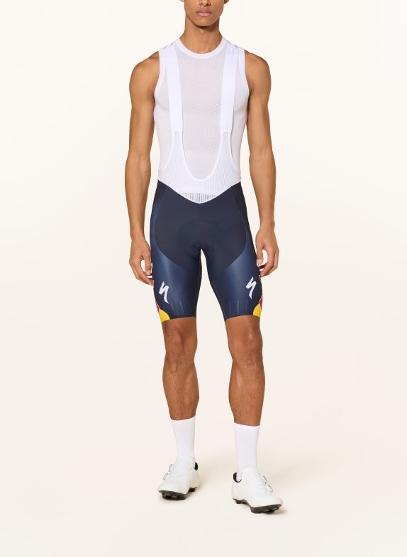 SPECIALIZED Fietsbroek RED BULL BORA HANSGROHE REPLICA met bretels en gewatteerd inzetstuk DONKERBLAUW / WIT