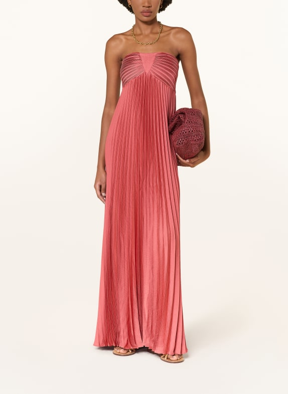 ba&sh Abendkleid WILLOW mit Plissees HELLROT