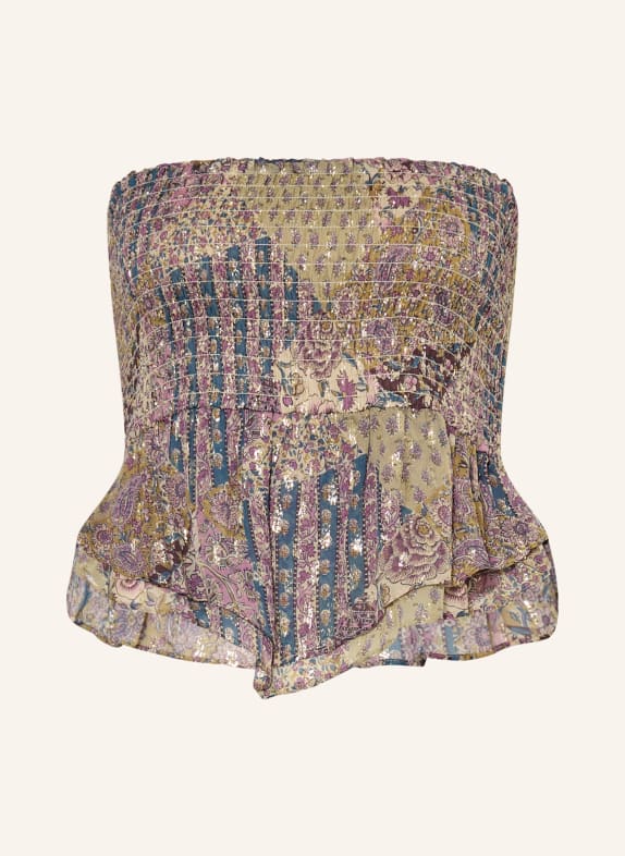 ba&sh Off-Shoulder-Top PRETTY mit Glitzergarn KHAKI / BEIGE / LILA