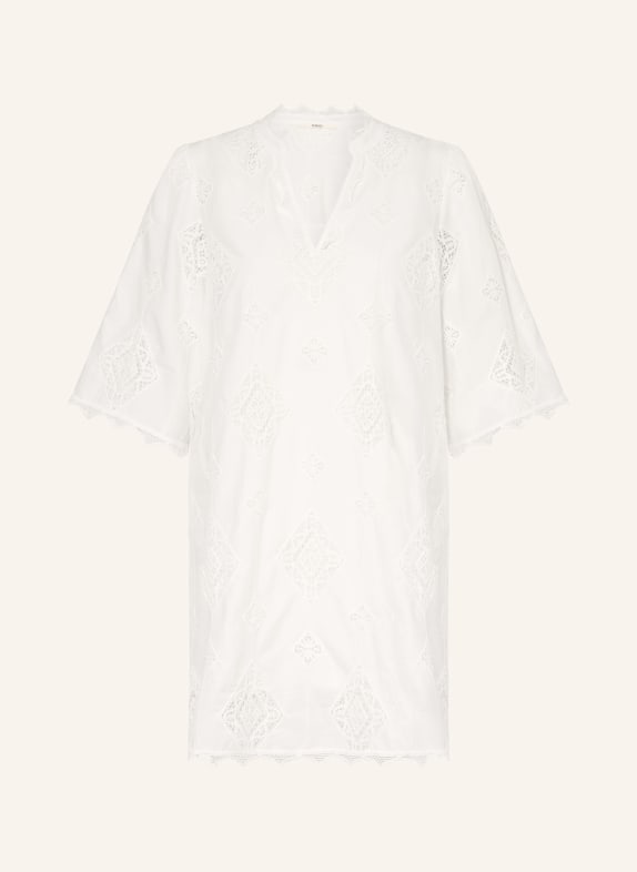 ba&sh Kleid MALO mit Lochspitze und 3/4-Arm WEISS