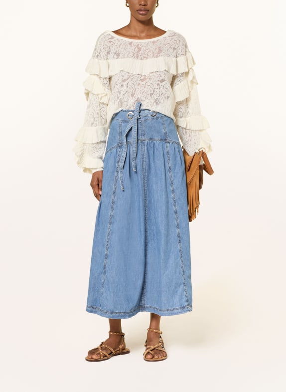 ba&sh Fustă din denim LONIA ALBASTRU DESCHIS