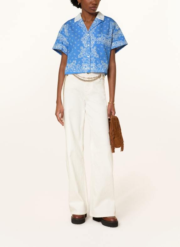 maje Bluse BLAU / WEISS