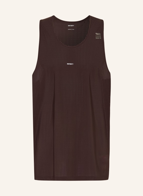 SATISFY Hardloopshirt SPACE-O™ MARRON FONCÉ