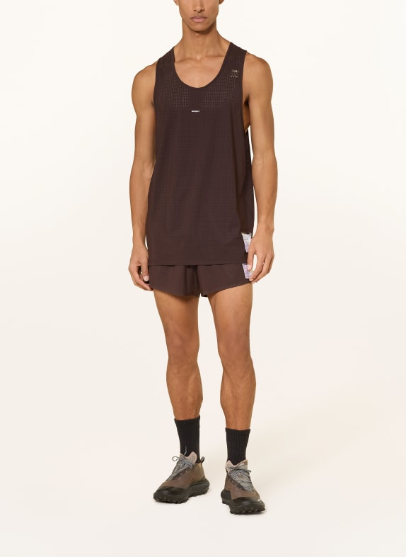 SATISFY Hardloopshirt SPACE-O™ MARRON FONCÉ