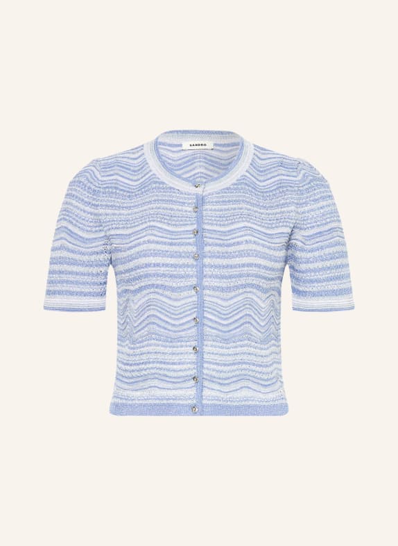 SANDRO Strickjacke mit Glitzergarn HELLBLAU / BLAU