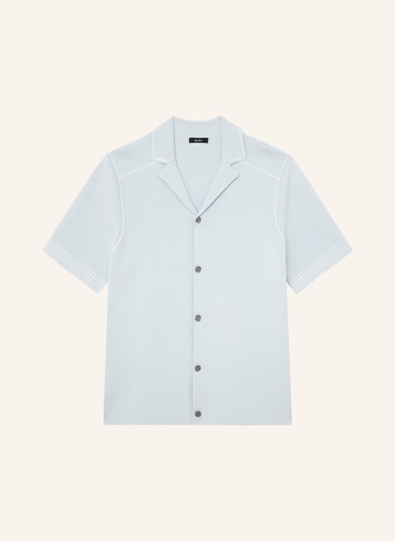 REISS WANDSWORTH-resorthemd met normale pasvorm, van gebreid materiaal LICHTBLAUW / WIT