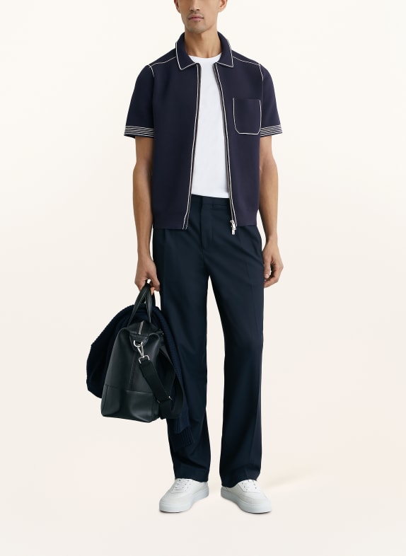 REISS Gebreid overshirt BLAKE DONKERBLAUW / WIT