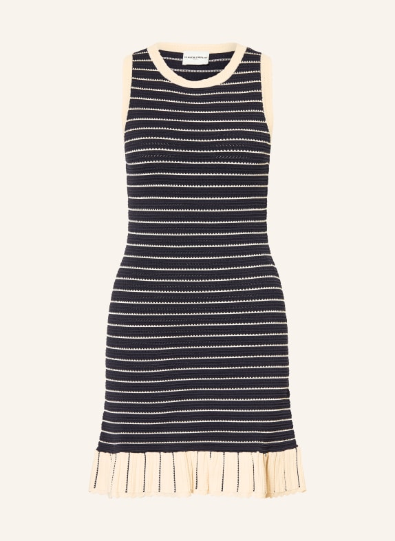 CLAUDIE PIERLOT Strickkleid DUNKELBLAU / CREME