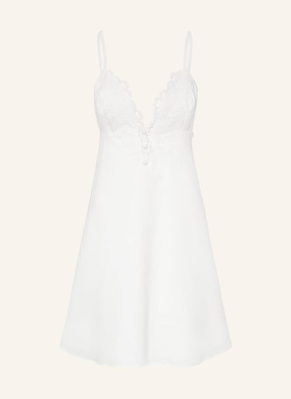 CLAUDIE PIERLOT Kleid mit Leinen und Spitze WEISS