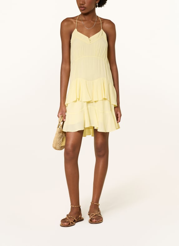 ba&sh Kleid BILONA mit Volants HELLGELB