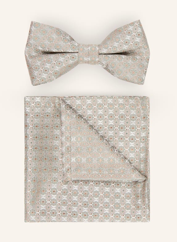 WILVORST Sada: motýlek a kapesník BÉŽOVÁ / KRÉMOVÁ / MÁTOVÁ