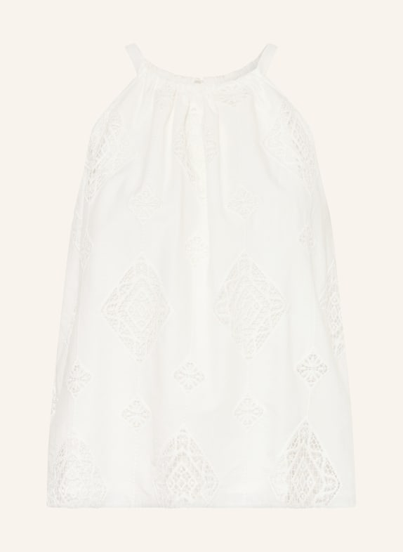 ba&sh Top MAXI mit Spitze WEISS