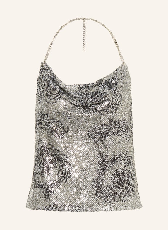 ba&sh Top SIMONA mit Pailleten TAUPE / SCHWARZ