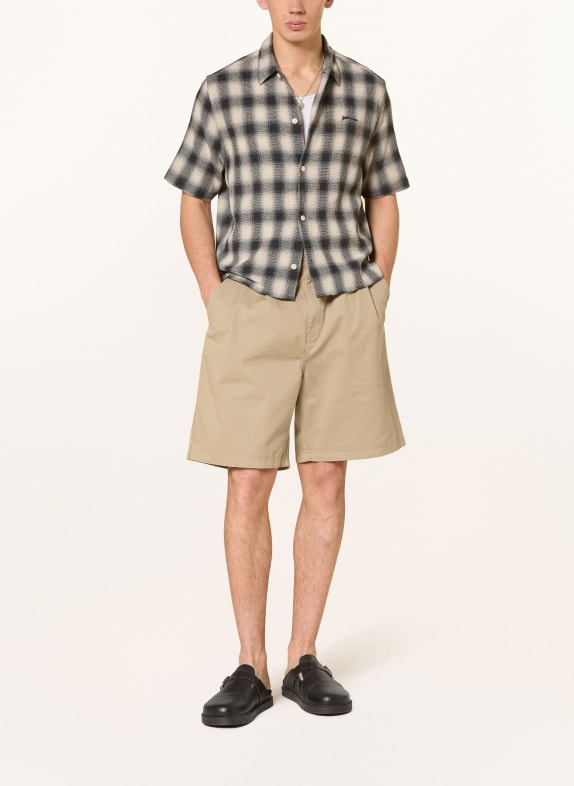 ALLSAINTS Overhemd met korte mouwen SHADOW Comfort Fit ECRU / ZWART