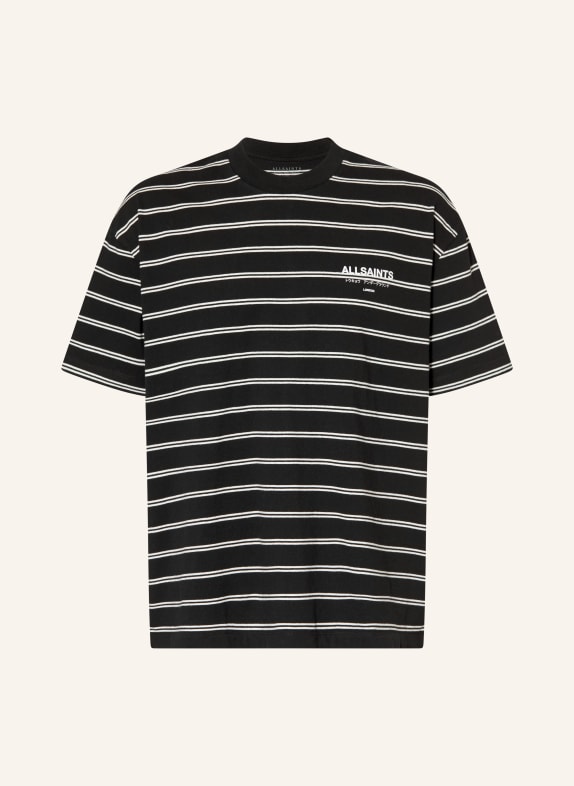 ALLSAINTS T-shirt UNDERGRND STRIPE ZWART / WIT