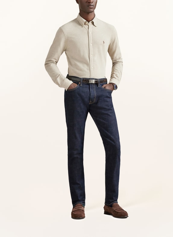 POLO RALPH LAUREN Piqué-Hemd Custom Fit HELLBRAUN