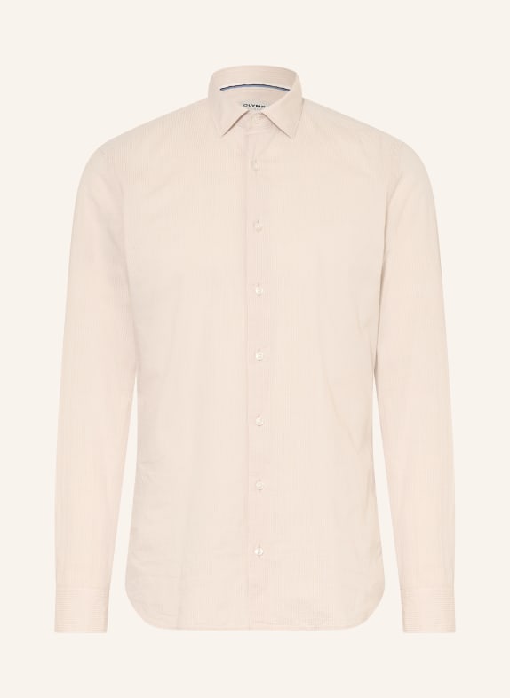 OLYMP Košile Level Five, přiléhavý střih BÉŽOVÁ