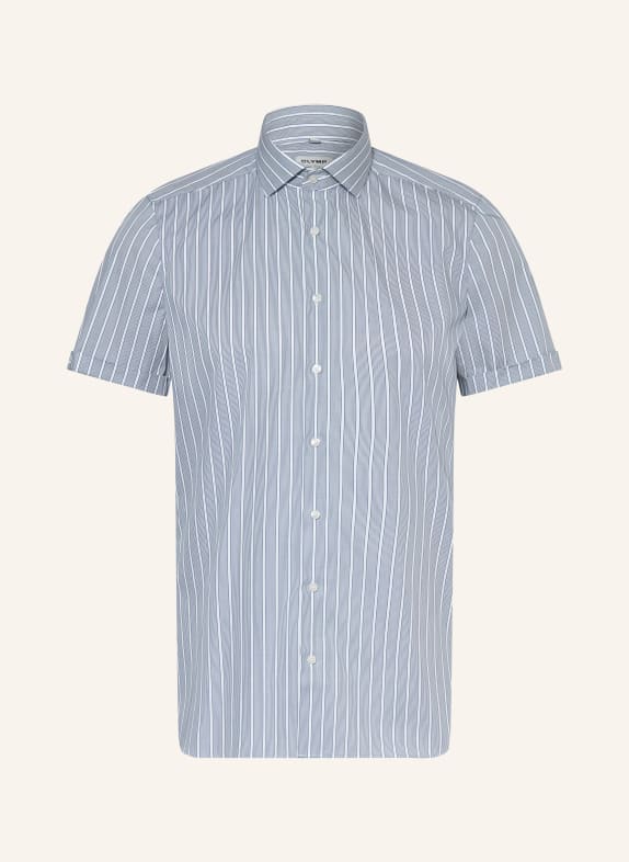 OLYMP Kurzarm-Hemd Level Five body fit DUNKELBLAU / WEISS