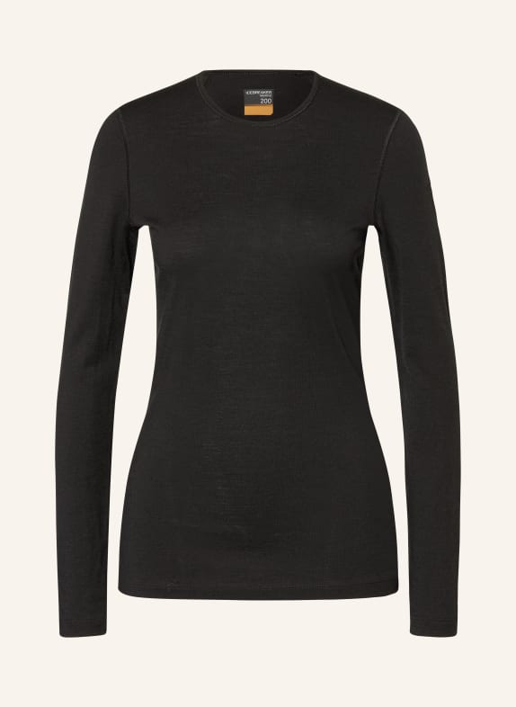 icebreaker Funktionswäsche-Shirt 200 OASIS aus Merinowolle SCHWARZ