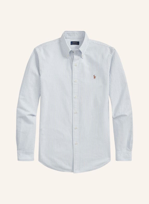 POLO RALPH LAUREN Shirt custom fit WHITE / LIGHT BLUE