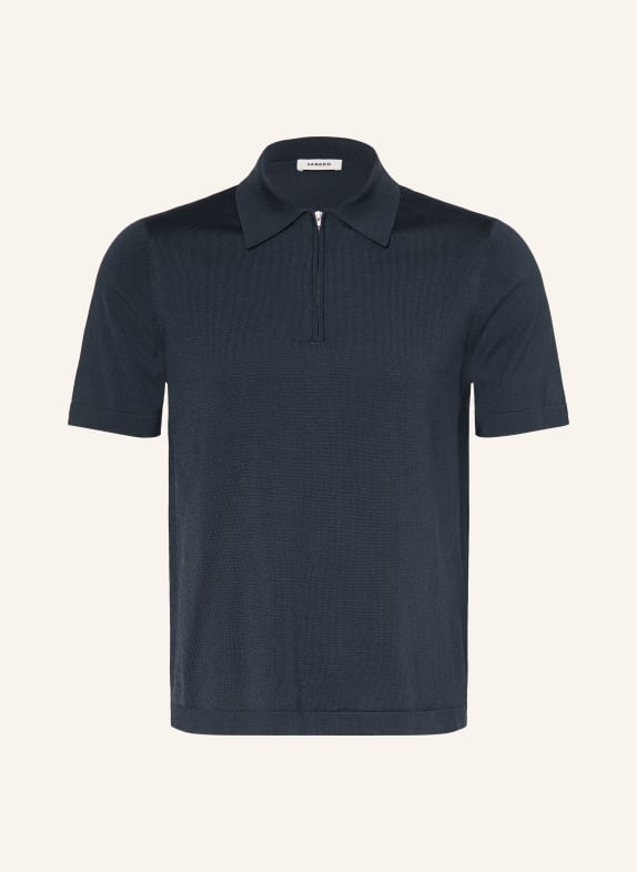 SANDRO Koszulka polo z dzianiny GRANATOWY