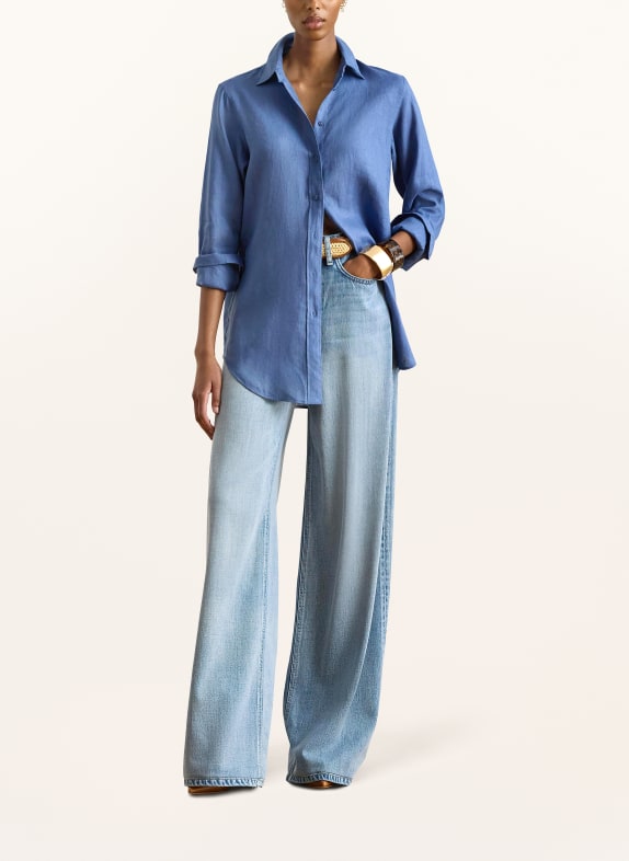 LAUREN RALPH LAUREN Hemdbluse aus Leinen BLAU