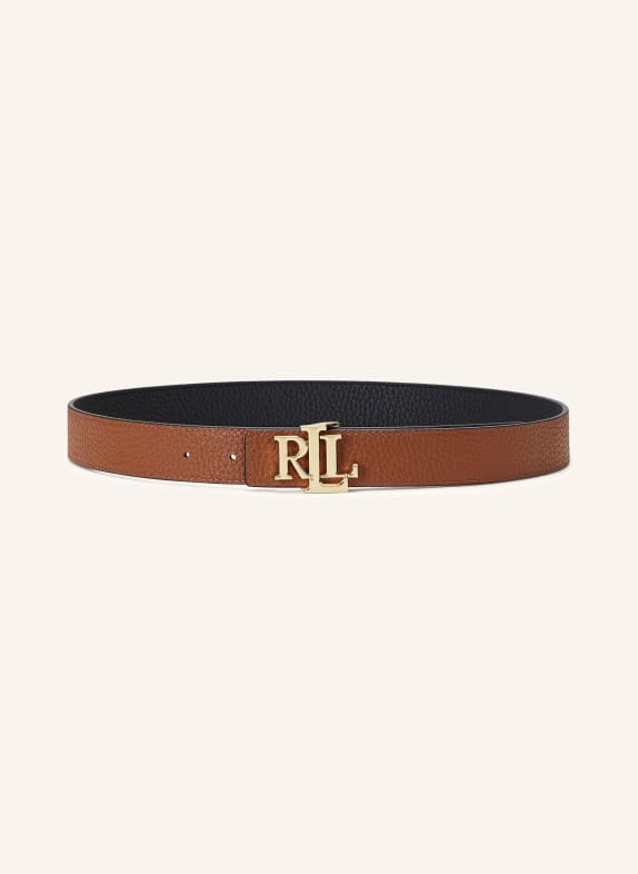 LAUREN RALPH LAUREN Reversible leather belt BLACK / COGNAC