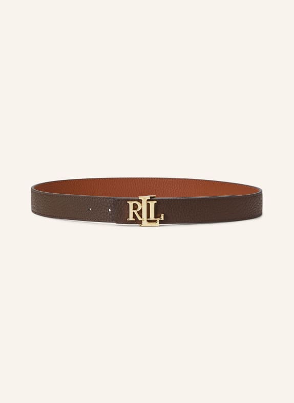 LAUREN RALPH LAUREN Reversible leather belt BROWN / LIGHT BROWN