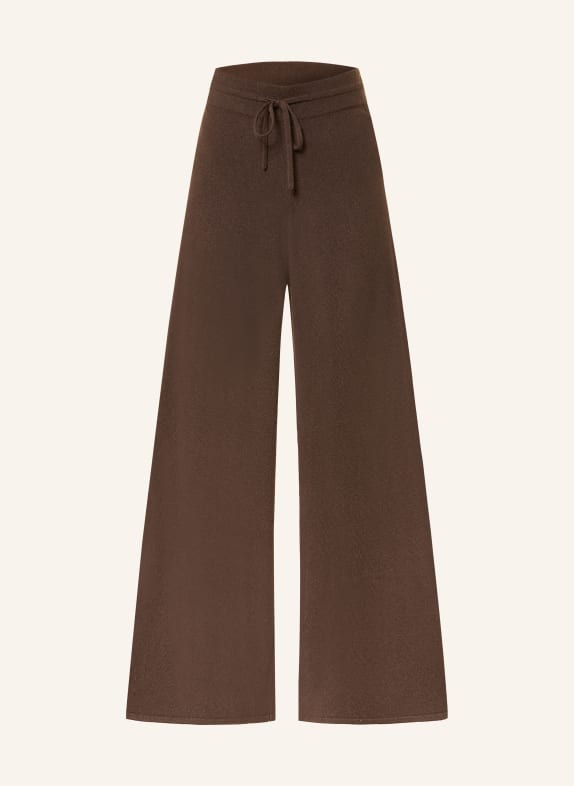 lilienfels Pantalon en maille avec cachemire MARRON FONCÉ
