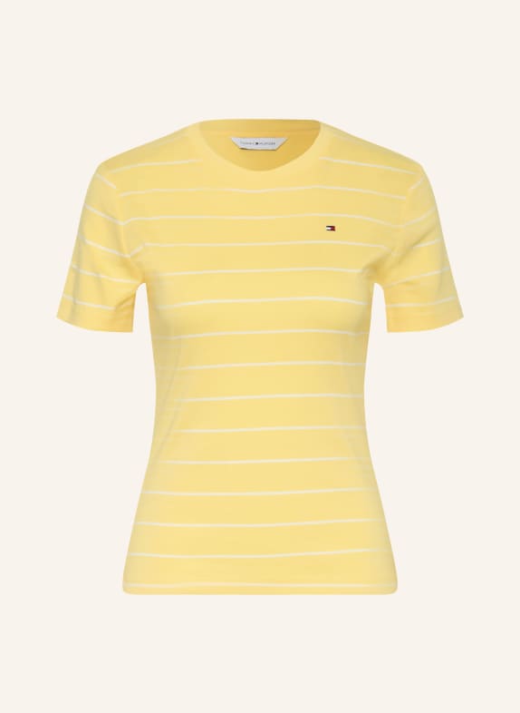 TOMMY HILFIGER T-shirt ŻÓŁTY / BIAŁY