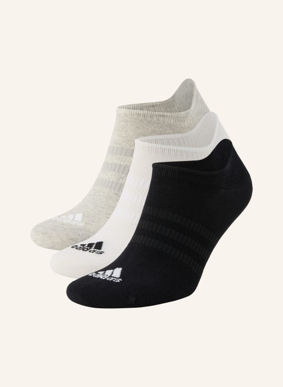 adidas 3er-Pack Sneakersocken THIN AND LIGHT GRAU / WEISS / SCHWARZ