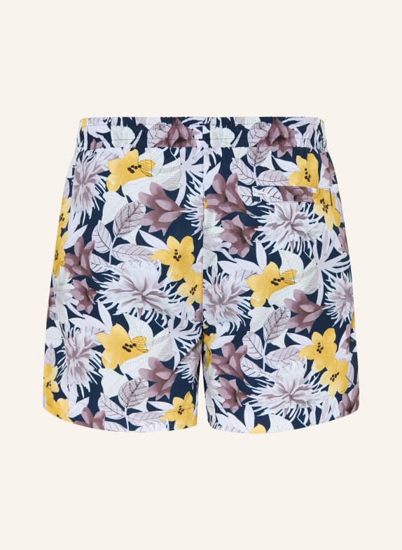 HUGO Zwemshort CALALA DONKERBLAUW / GEEL / WIT