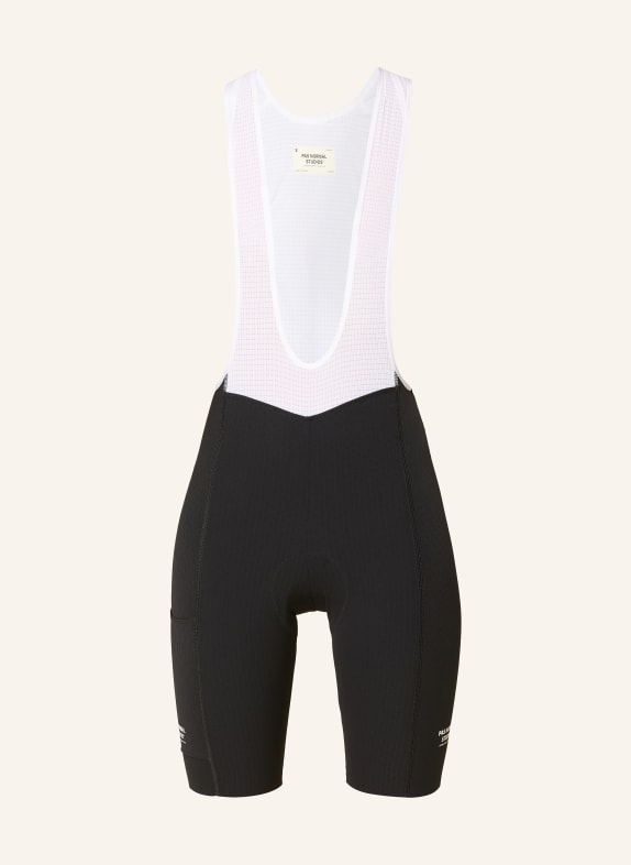 PAS NORMAL STUDIOS ESSENTIAL LIGHT cycling shorts with suspenders and padded inserts BLACK