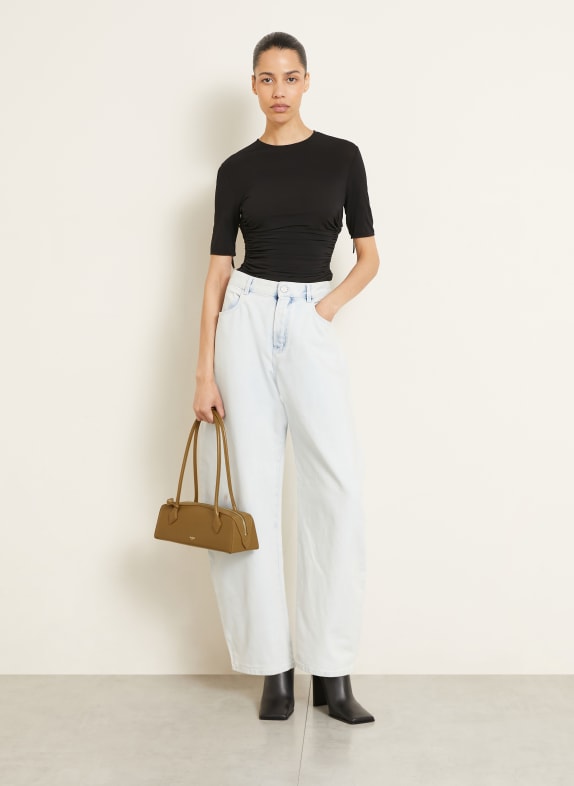 ALAÏA Schoudertas LE TECKEL MEDIUM CAMEL / ZILVER