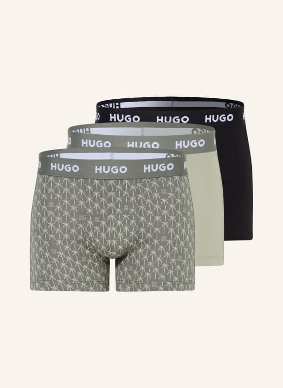 HUGO Bokserki, 3 szt. KHAKI / BIAŁY / CZARNY