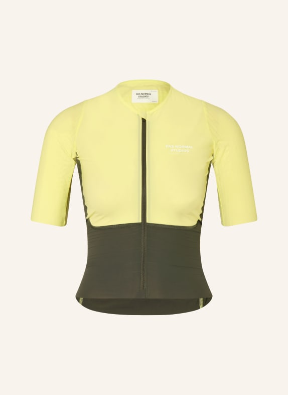 PAS NORMAL STUDIOS Cycling jersey MECHANISM PRO LIGHT YELLOW / KHAKI