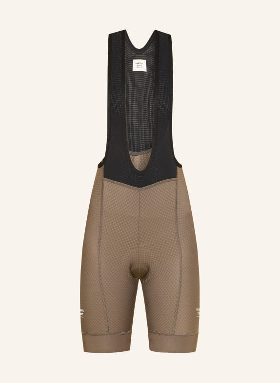 PAS NORMAL STUDIOS ESSENTIAL BIB cycling shorts with straps and padded insert KHAKI / BLACK