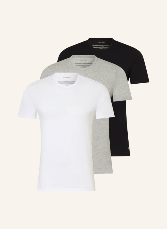 Calvin Klein 3er-Pack T-Shirts COTTON STRETCH BLEND SCHWARZ / WEISS / SCHWARZ