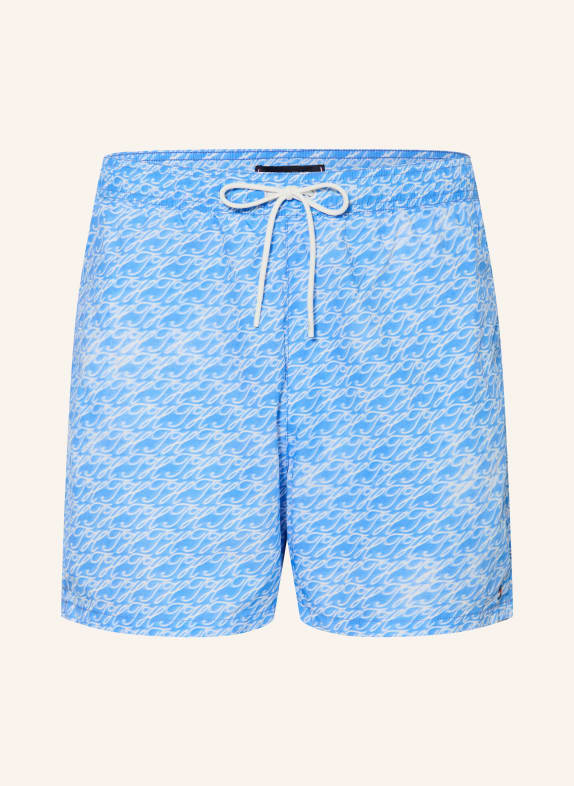 TOMMY HILFIGER Badeshorts BLAU / WEISS