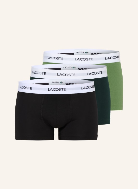 LACOSTE 3-pack boxer shorts GREEN / DARK GREEN / BLACK