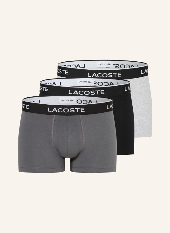 LACOSTE 3-pack boxer shorts GRAY / LIGHT GRAY / BLACK