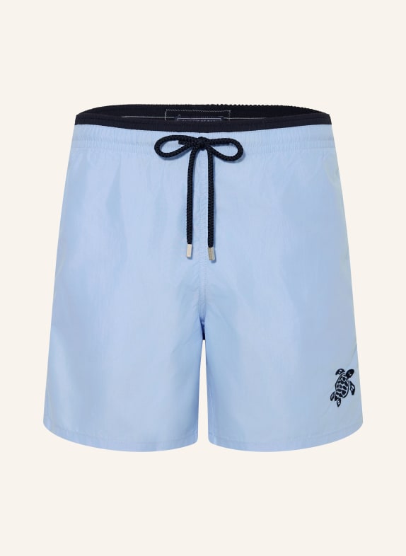 VILEBREQUIN Swim shorts MOOREA LIGHT BLUE / DARK BLUE