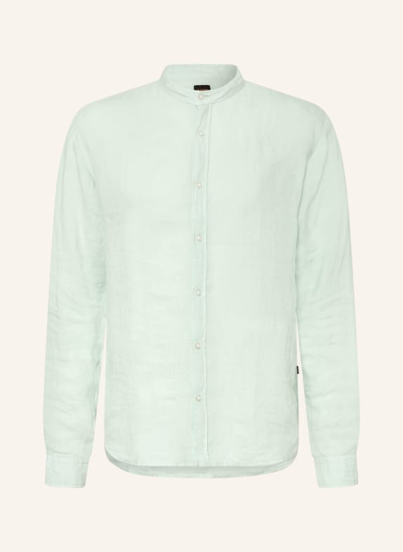 BOSS Linen shirt RACE Regular Fit TURQUOISE