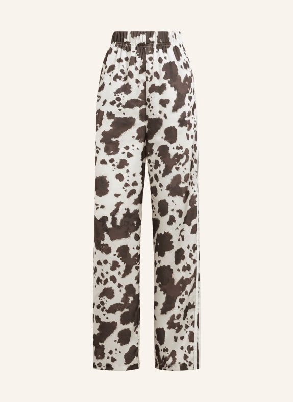 adidas Originals ORIGINALS SATIN WIDE LEG sweatpants made of satin DARK BROWN / CREAM