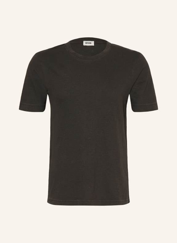 DRYKORN T-shirt RAPHAEL with linen BLACK