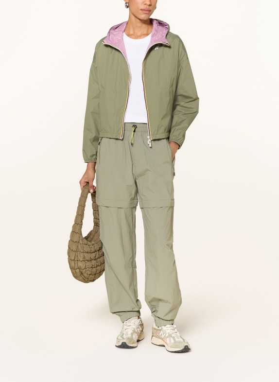 K-WAY Jacke LAURETTE zum Wenden OLIV / ROSA