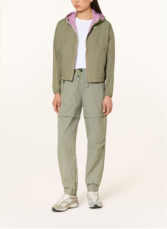 K-WAY Jacke LAURETTE zum Wenden GRÜN / ROSA